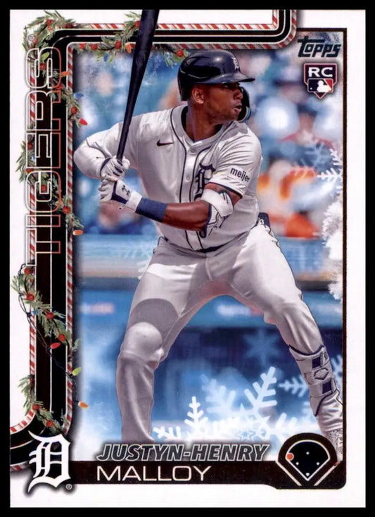 2025 Topps Holiday Justyn Henry Malloy Rookie #H31 Detroit Tigers Baseball Card - Baseball Card