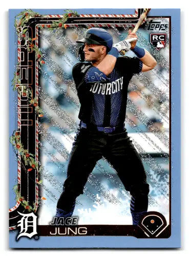 2025 Topps Holiday Light Blue and White Glitter Holiday #H136 Jace Jung ID:80544 - Baseball Card Single