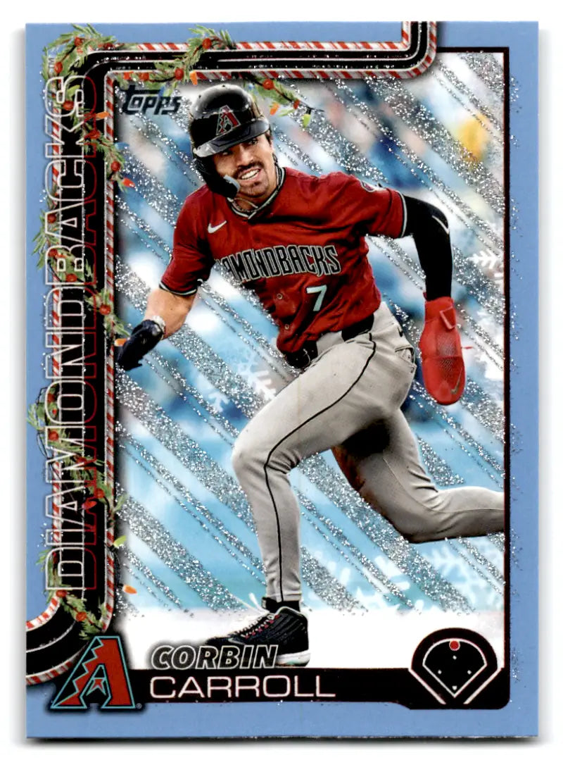 2025 Topps Holiday Light Blue and White Glitter Holiday #H158 Corbin Ca ID:80545 - Baseball Card Single