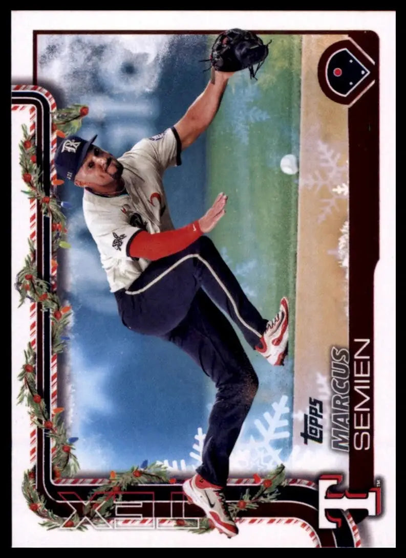 2025 Topps Holiday Marcus Semien #H9 Texas Rangers Baseball Card MLB Sports - Baseball Card