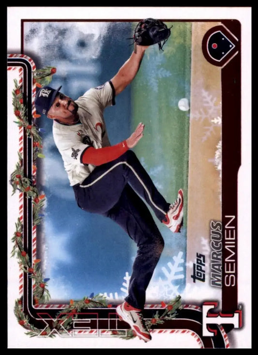 2025 Topps Holiday Marcus Semien #H9 Texas Rangers Baseball Card MLB Sports - Baseball Card Single