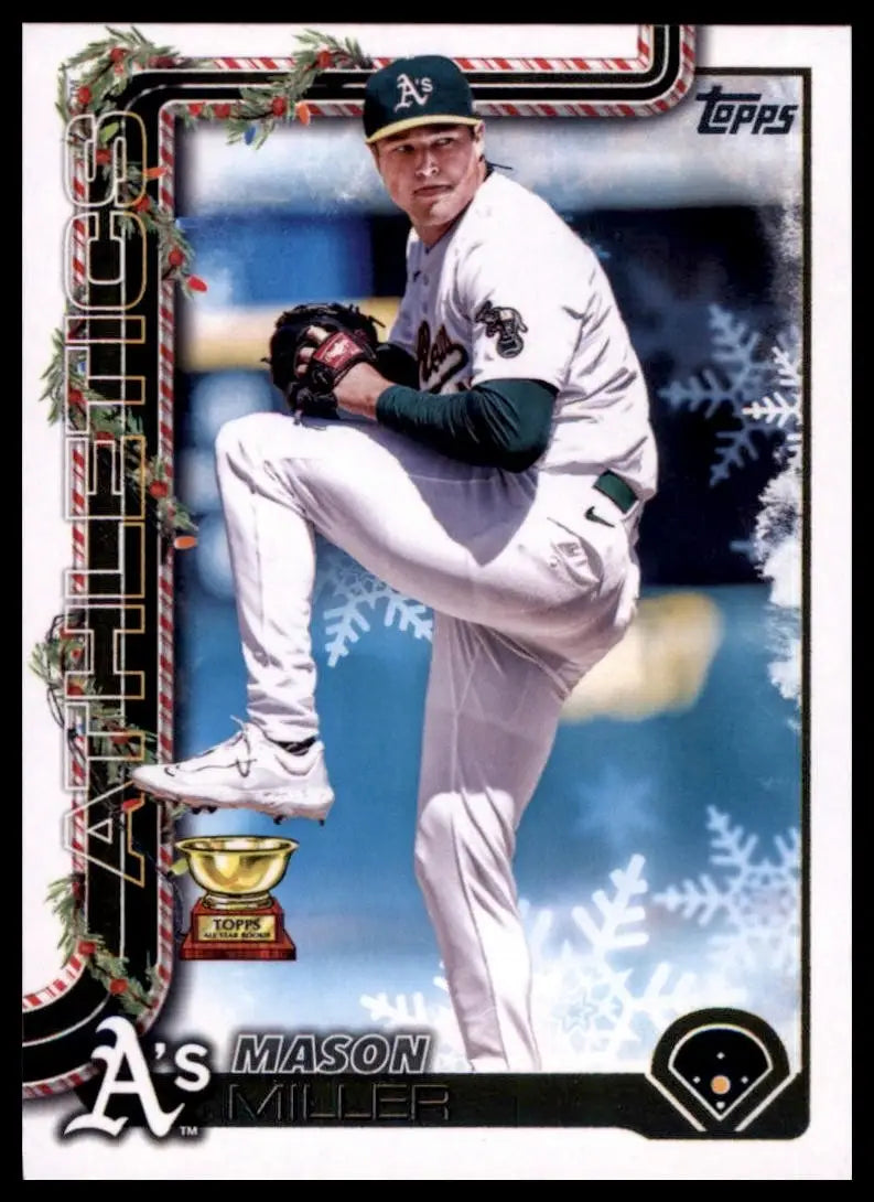 2025 Topps Holiday Mason Miller #H48 Athletics Baseball Card MLB Sports - Baseball Card