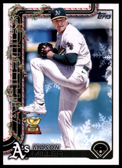 2025 Topps Holiday Mason Miller #H48 Athletics Baseball Card MLB Sports - Baseball Card