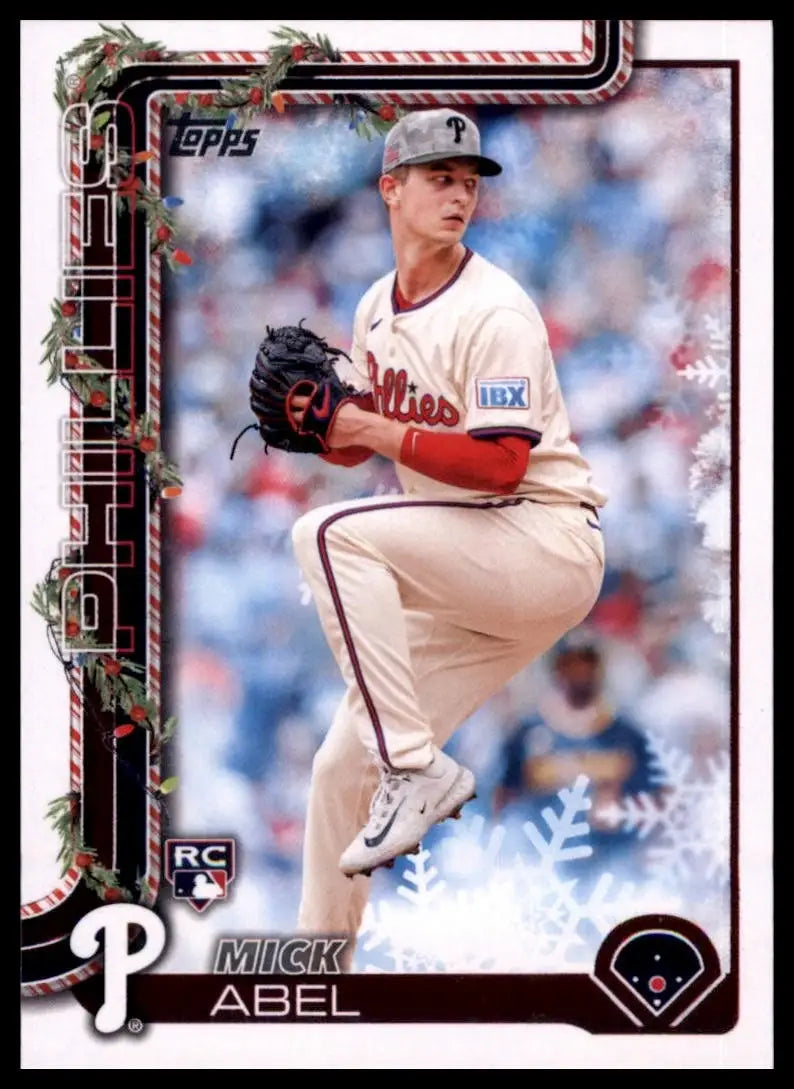 2025 Topps Holiday Mick Abel Rookie #H111 Philadelphia Phillies Baseball Card - Baseball Card Single
