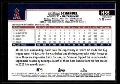 2025 Topps Holiday Nolan Schanuel #H55 Los Angeles Angels