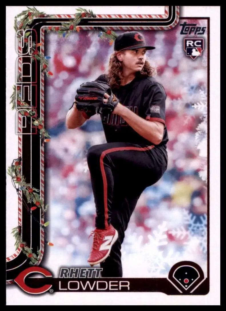 2025 Topps Holiday Rhett Lowder Rookie #H104 Cincinnati Reds Baseball Card MLB - Baseball Card