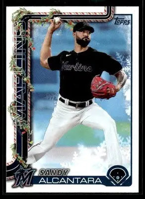 2025 Topps Holiday Sandy Alcantara #H144 Miami Marlins