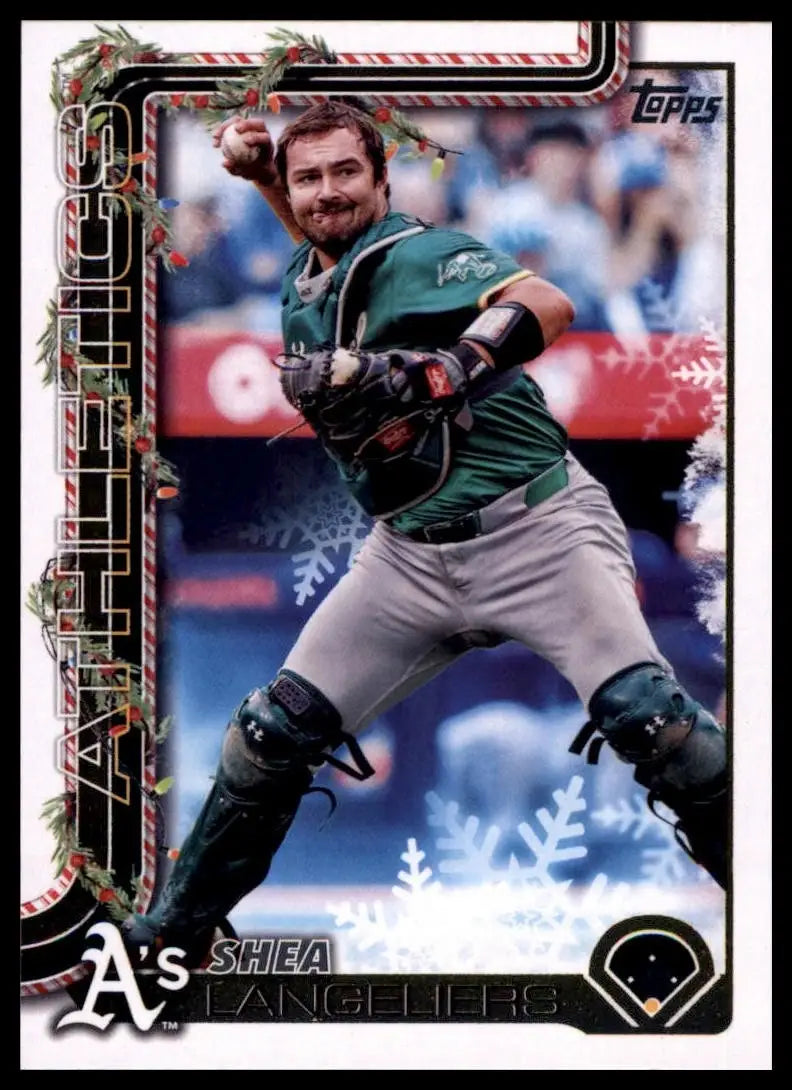 2025 Topps Holiday Shea Langeliers #H102 Athletics Baseball Card MLB Sports - Baseball Card Single