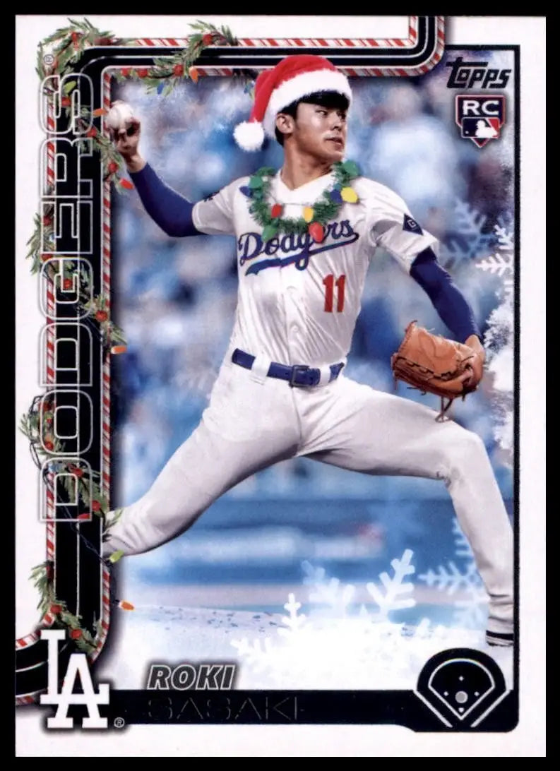 2025 Topps Holiday Short Print Roki Sasaki Rookie #H23 Los Angeles Dodgers Card - Baseball Card Single