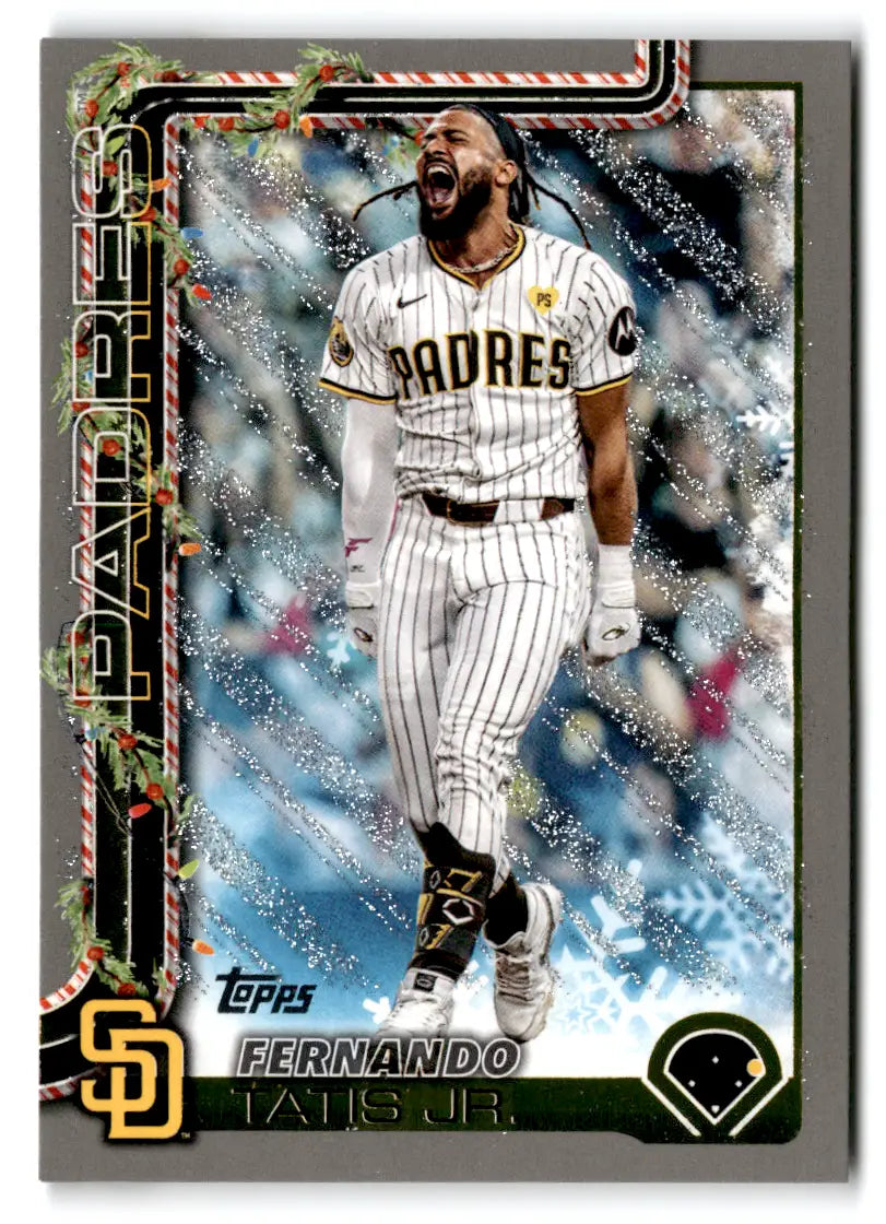 2025 Topps Holiday Silver Glitter #170 Fernando Tatis Jr San Diego Padres - Baseball Card Single