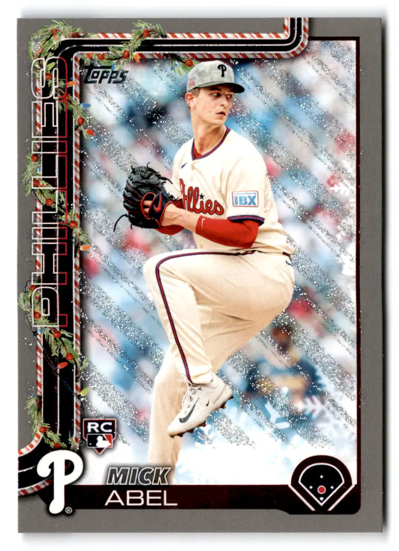 2025 Topps Holiday Silver Glitter H111 Mick Abel RC Philadelphia Phillies - Baseball Card Single