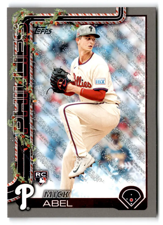 2025 Topps Holiday Silver Glitter H111 Mick Abel RC Philadelphia Phillies - Baseball Card Single
