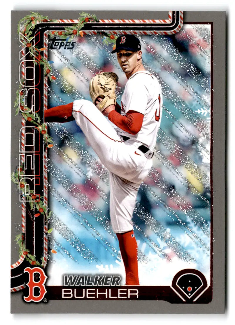 2025 Topps Holiday Silver Glitter #H197 Walker Buehler Boston Red Sox - Baseball Card Single