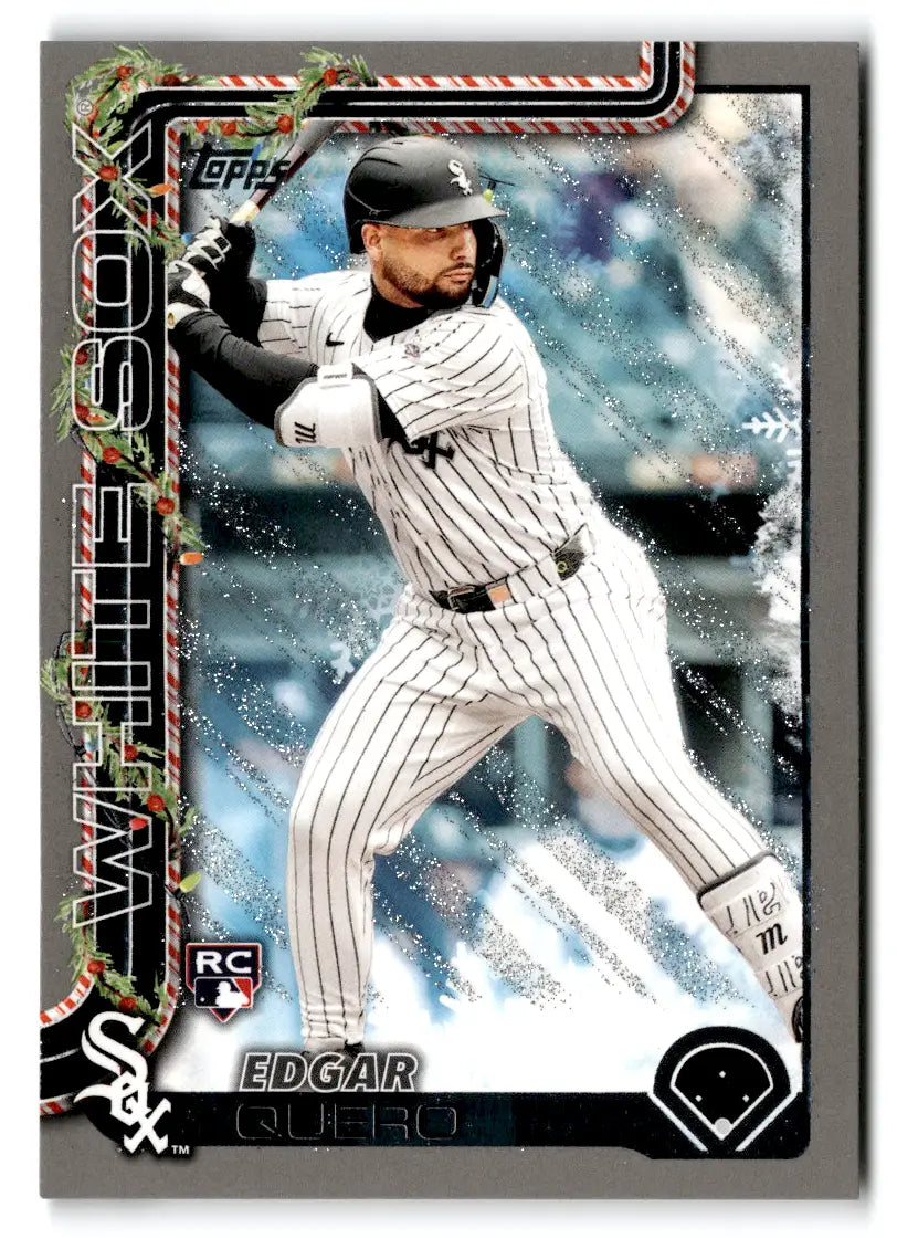 2025 Topps Holiday Silver Glitter #H37 Edgar Quero RC Chicago White Sox - Baseball Card Single