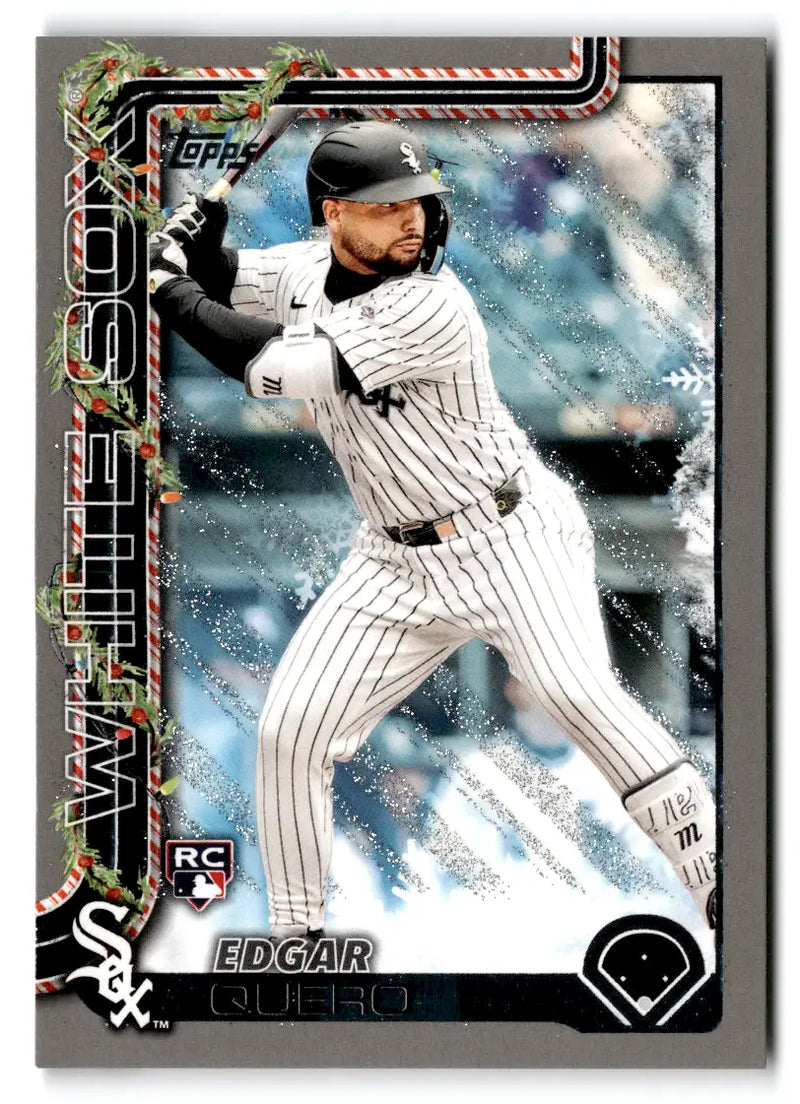 2025 Topps Holiday Silver Glitter #H37 Edgar Quero RC Chicago White Sox - Baseball Card Single