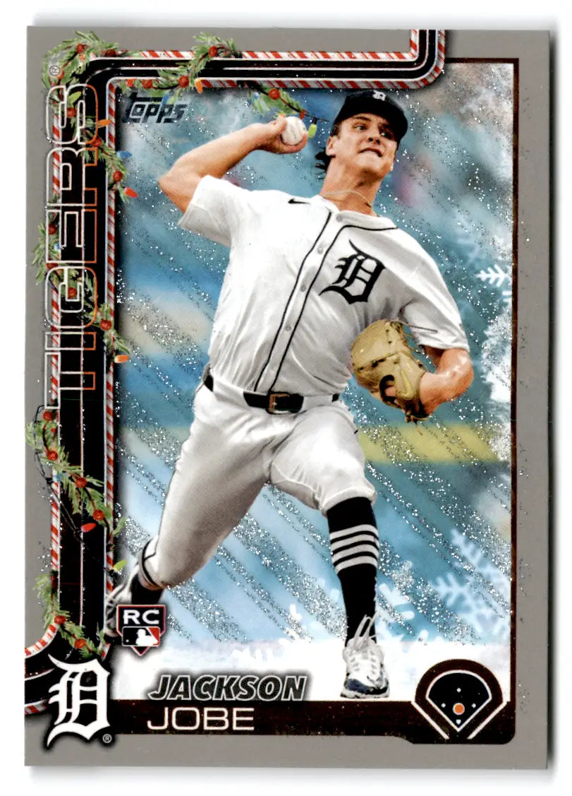 2025 Topps Holiday Silver Glitter Jackson Jobe #H160 RC Detroit Tigers - Baseball Card Single
