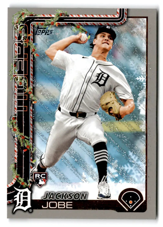 2025 Topps Holiday Silver Glitter Jackson Jobe #H160 RC Detroit Tigers - Baseball Card Single