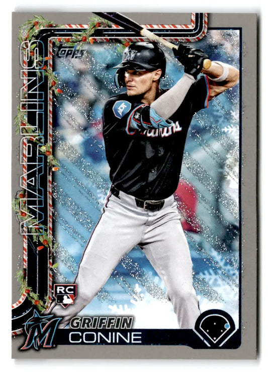 2025 Topps Holiday Silver Glitter Rookie Griffin Conine #H124 Marlins RC - Baseball Card Single