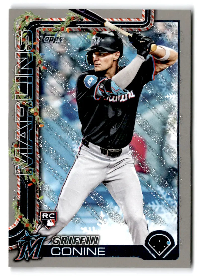 2025 Topps Holiday Silver Glitter Rookie Griffin Conine #H124 Marlins RC - Baseball Card Single