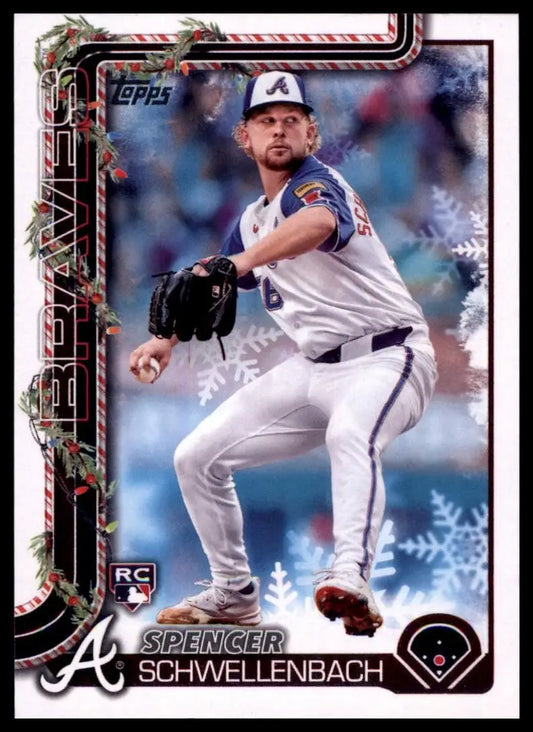 2025 Topps Holiday Spencer Schwellenbach Rookie #H199 Atlanta Braves Baseball - Trading Cards