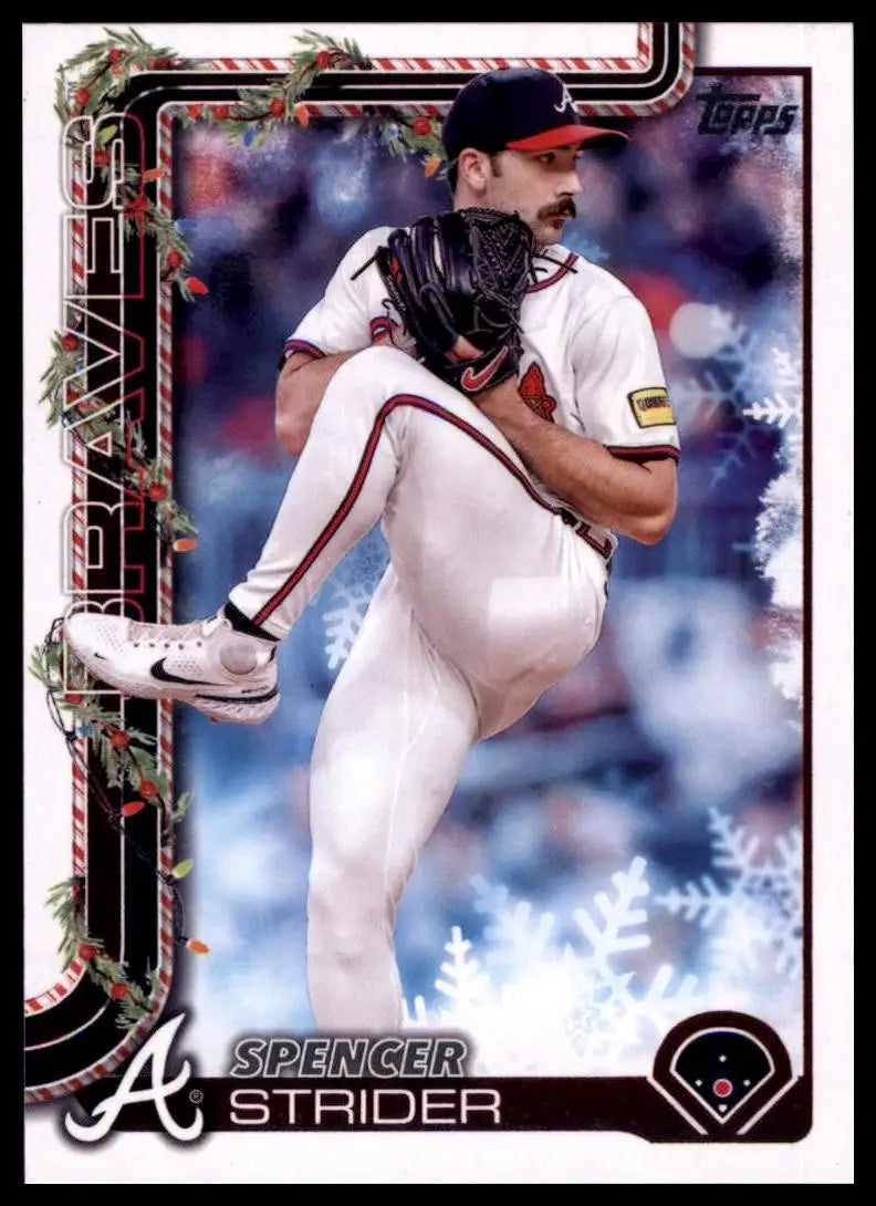2025 Topps Holiday Spencer Strider #H75 Atlanta Braves Baseball Card MLB Sports - Baseball Card Single