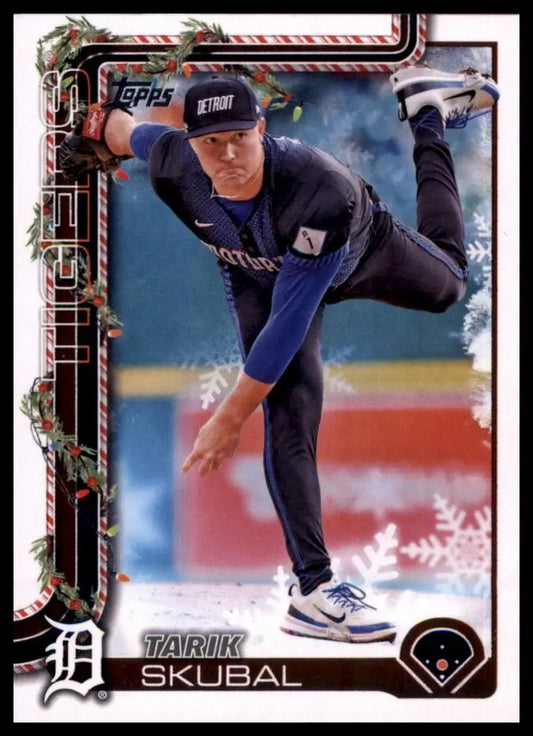 2025 Topps Holiday Tarik Skubal #H74 Detroit Tigers Baseball Card MLB Sports - Baseball Card Single