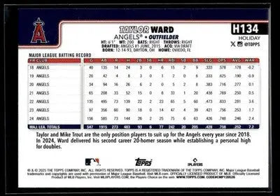 2025 Topps Holiday Taylor Ward #H134 Green Holiday Plaid Los Angeles Angels