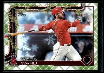2025 Topps Holiday Taylor Ward #H134 Green Holiday Plaid Los Angeles Angels