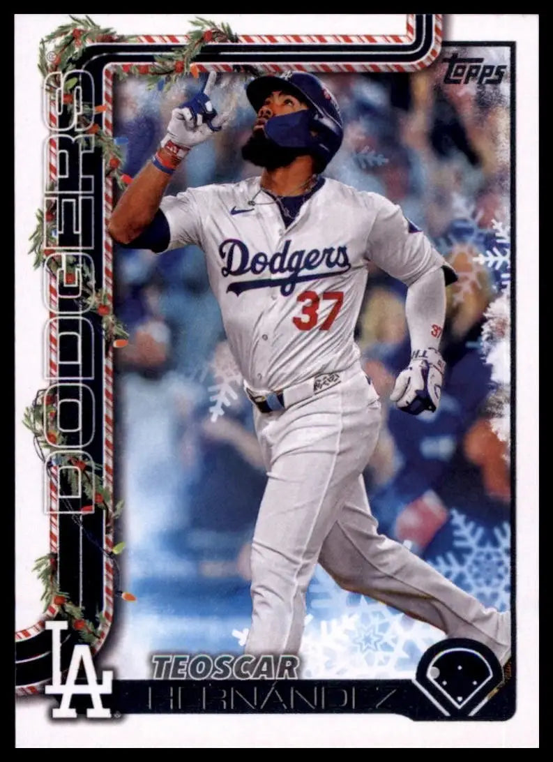2025 Topps Holiday Teoscar Hernandez #H164 Los Angeles Dodgers Baseball Card MLB - Baseball Card Single