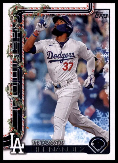 2025 Topps Holiday Teoscar Hernandez #H164 Los Angeles Dodgers Baseball Card MLB - Baseball Card