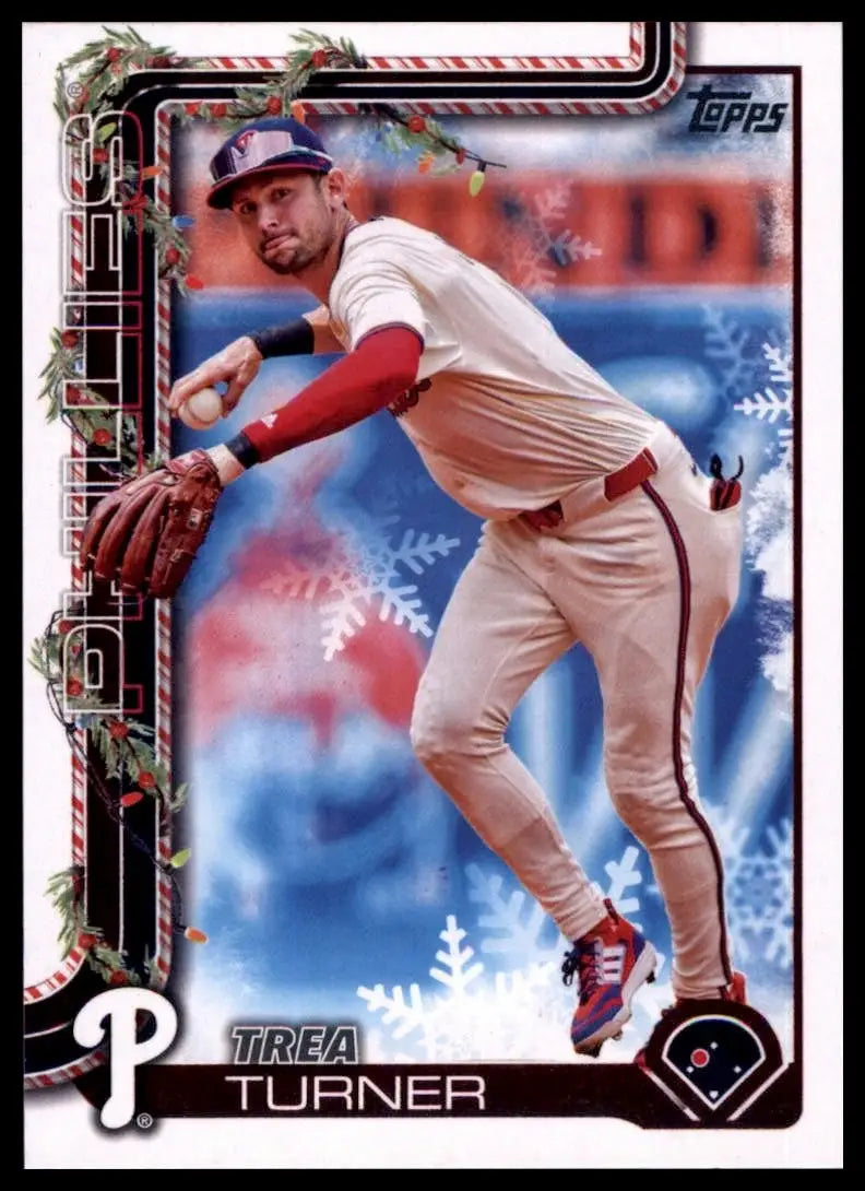 2025 Topps Holiday Trea Turner #H90 Philadelphia Phillies Baseball Card MLB - Baseball Card Single