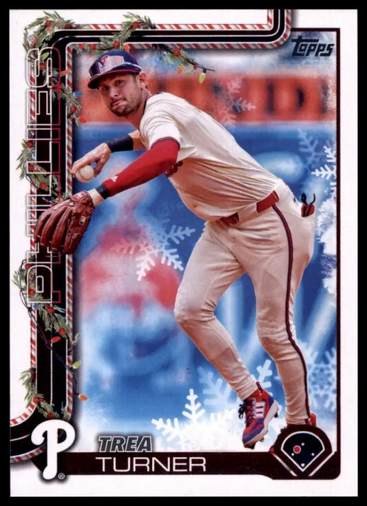 2025 Topps Holiday Trea Turner #H90 Philadelphia Phillies Baseball Card MLB - Baseball Card Single