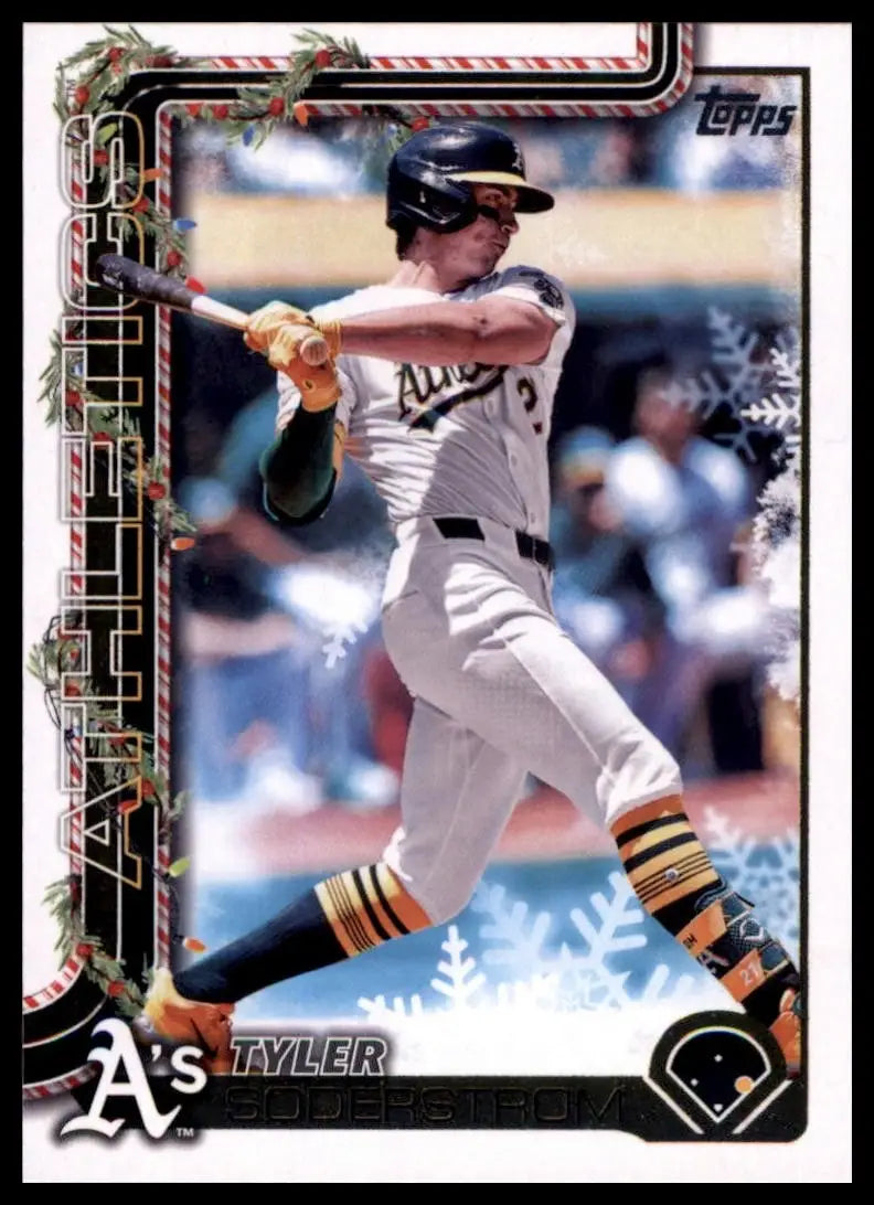 2025 Topps Holiday Tyler Soderstrom #H32 Athletics Baseball Card MLB Sports - Baseball Card Single