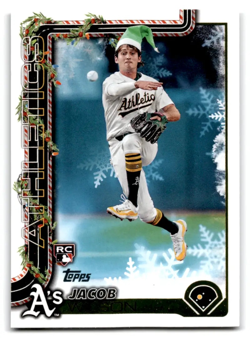 2025 Topps Holiday Variation SP #H4 Jacob Wilson NM-MT RC Rookie ID:79810 - Trading Cards (Singles): Baseball Card