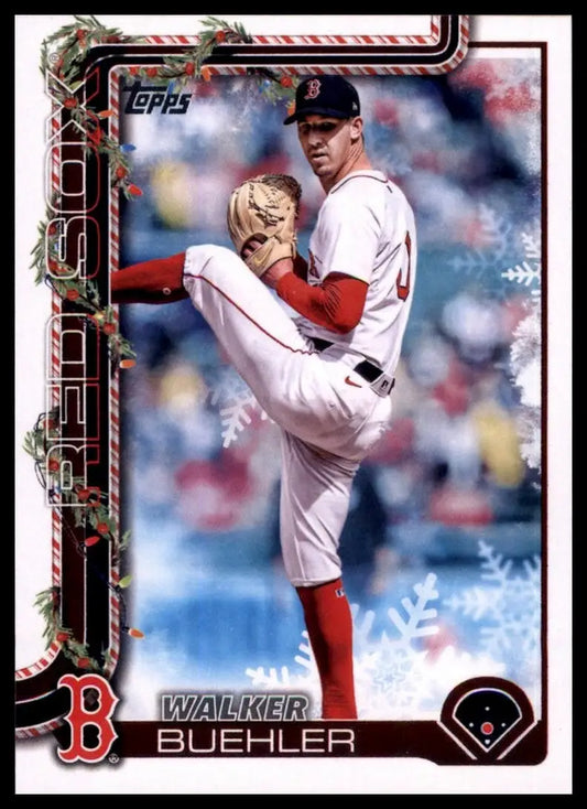 2025 Topps Holiday Walker Buehler #197 Boston Red Sox Baseball Card MLB Sports - Baseball Card