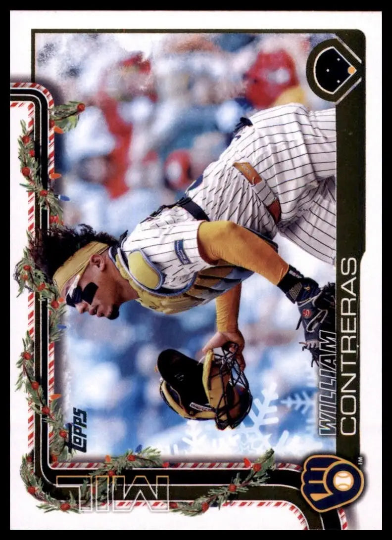 2025 Topps Holiday William Contreras #H21 Milwaukee Brewers Baseball Card MLB - Baseball Card