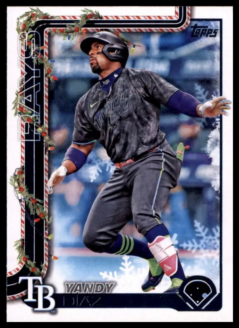 2025 Topps Holiday Yandy Diaz #H20 Tampa Bay Rays Baseball Card MLB Sports - Baseball Card