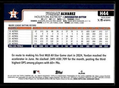 2025 Topps Holiday Yordan Alvarez #H44 Houston Astros