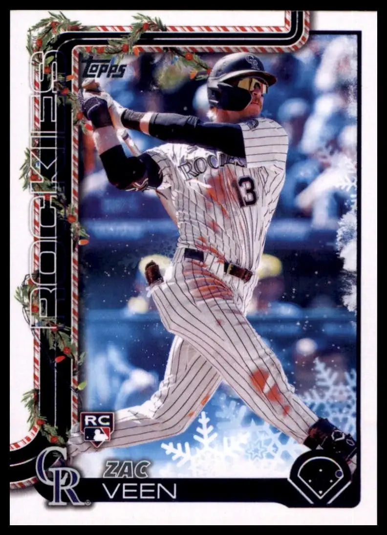 2025 Topps Holiday Zac Veen Rookie #H92 Colorado Rockies Baseball Card MLB Sport - Baseball Card