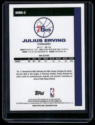 2025 Topps Julius Erving #80BK-2 Basketball - Basketball Card Single