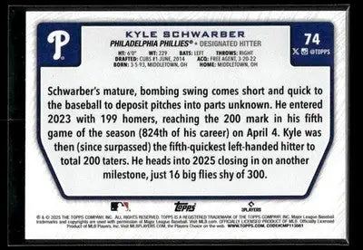 2025 Topps Kyle Schwarber #74 Flagship Collection (Series Two) Phillies