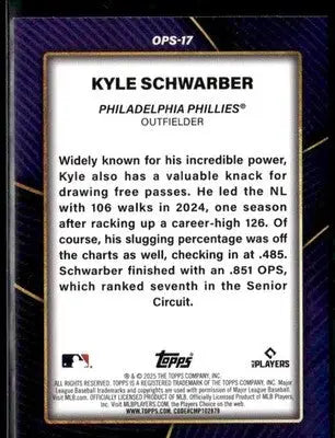 2025 Topps Kyle Schwarber #OPS-17 OPS Leaders Philadelphia Phillies