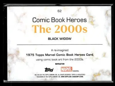 2025 Topps Marvel 1975 Golden Anniversary #62 Black Widow Refractor - Marvel Card Single
