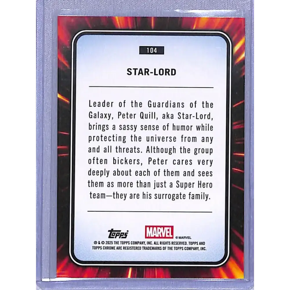 2025 Topps Marvel Chrome #104 Star-Lord NM-MT - Marvel Card Single