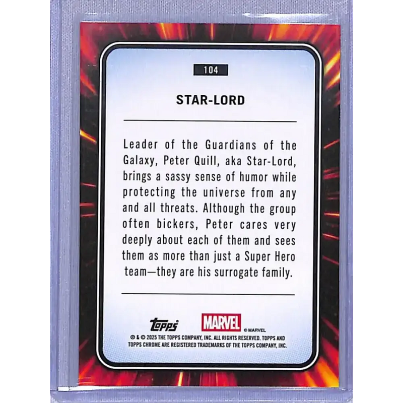 2025 Topps Marvel Chrome #104 Star-Lord NM-MT - Marvel Card Single