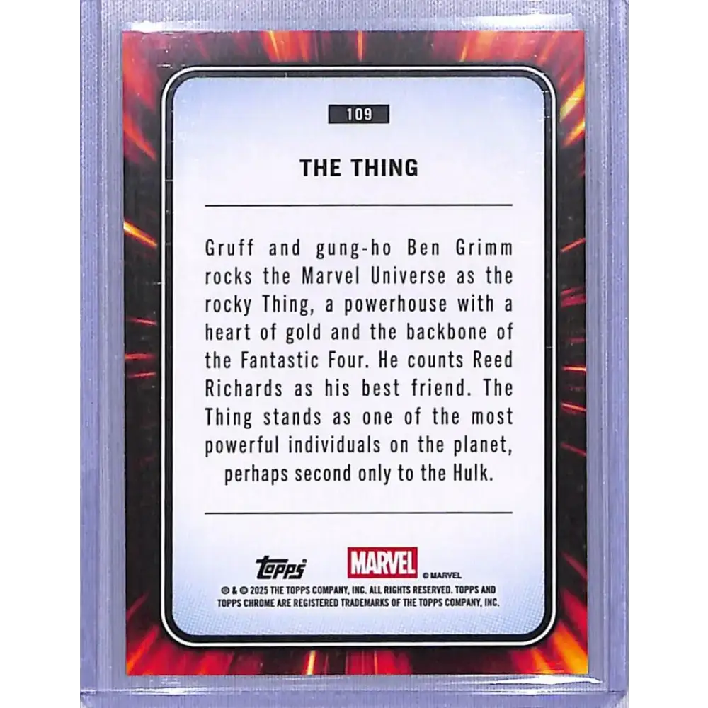 2025 Topps Marvel Chrome #109 The Thing NM-MT - Marvel Card Single