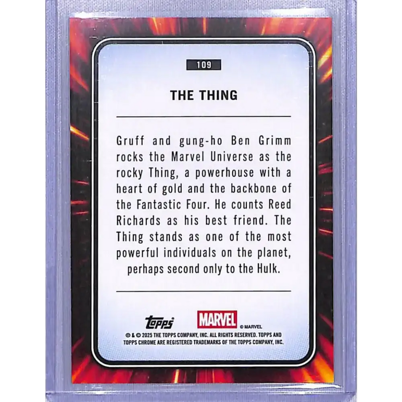 2025 Topps Marvel Chrome #109 The Thing NM-MT - Marvel Card Single