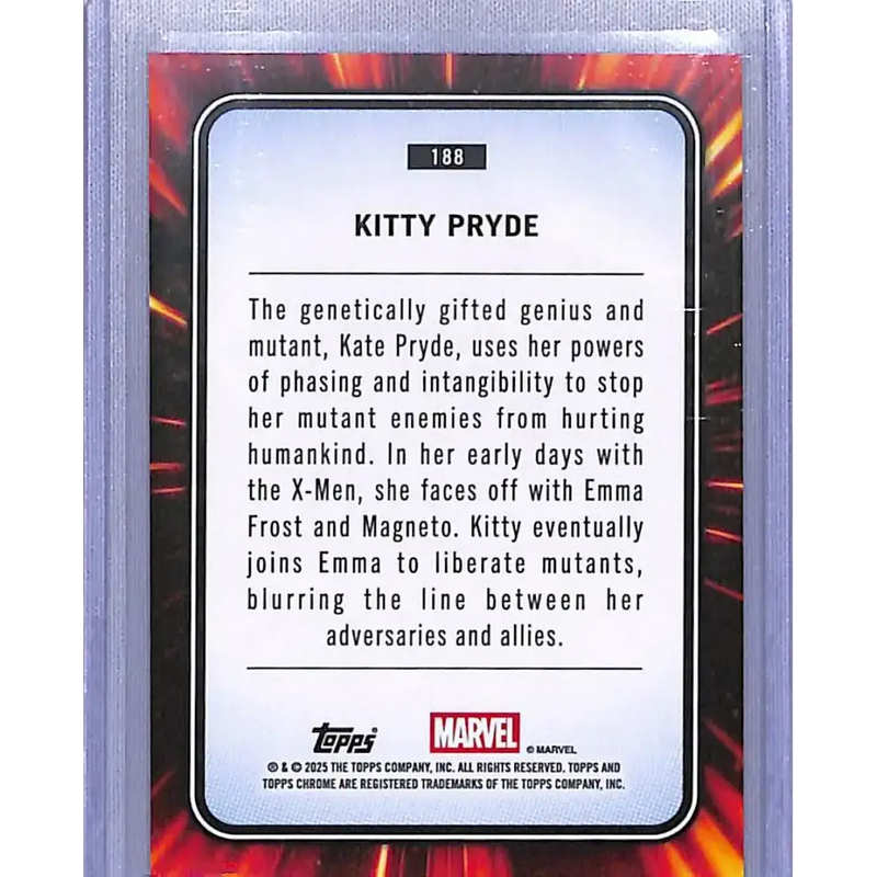 2025 Topps Marvel Chrome #188 Kitty Pryde NM-MT - Marvel Card Single