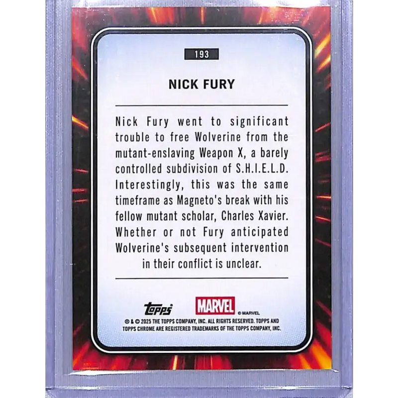 2025 Topps Marvel Chrome #193 Nick Fury NM-MT - Marvel Card Single