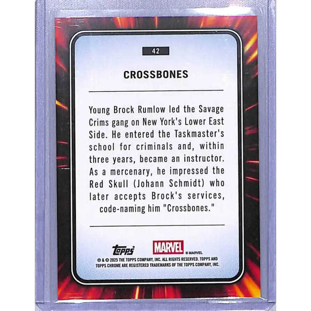 2025 Topps Marvel Chrome #42 Crossbones NM-MT - Marvel Card Single